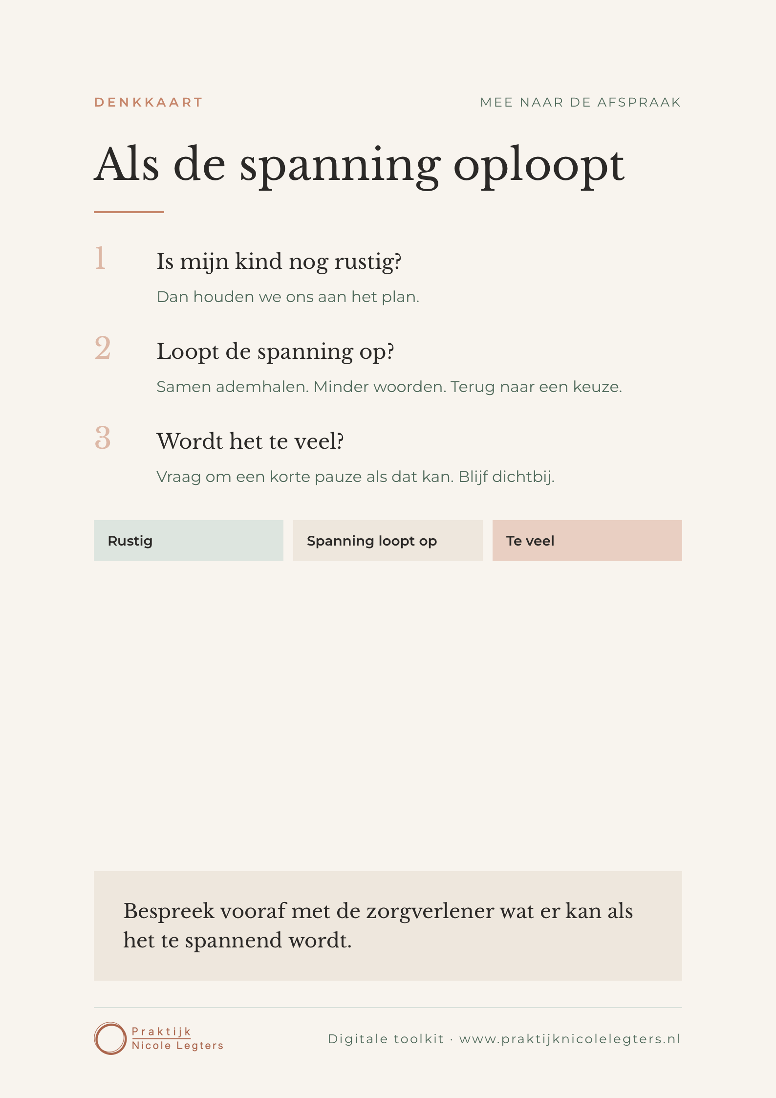 Denkkaart Als de spanning oploopt