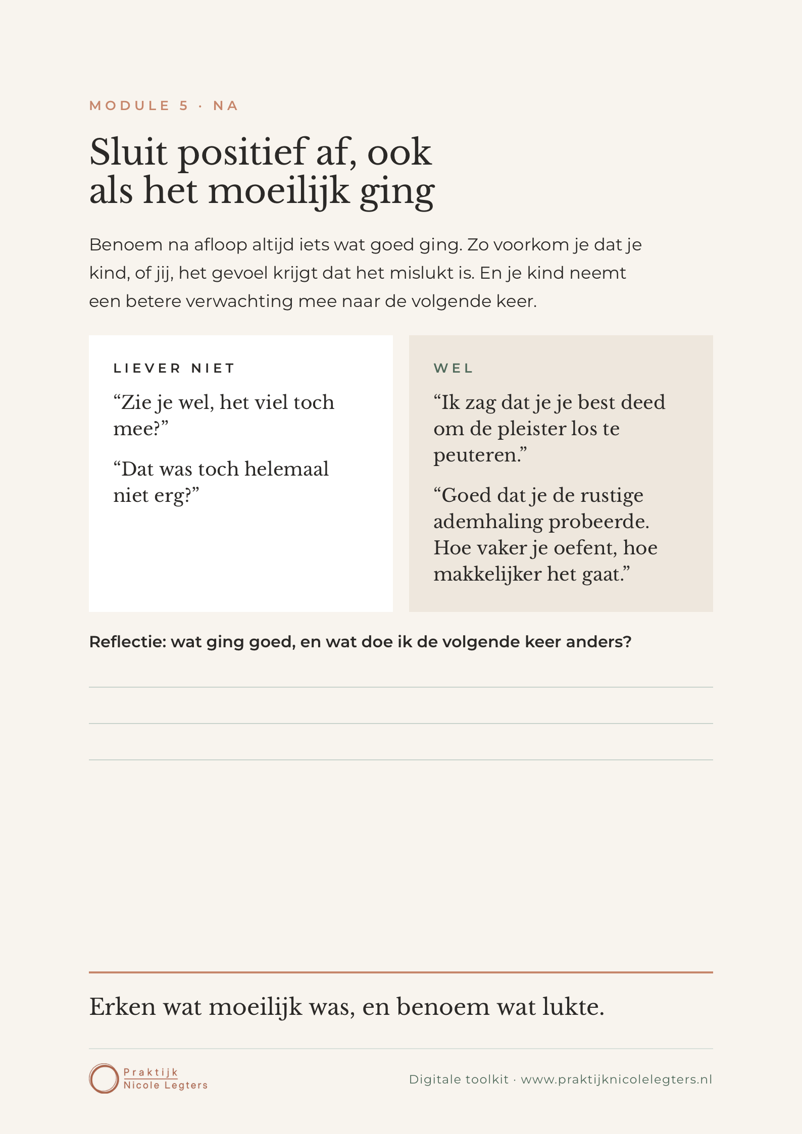 Module Na de afspraak
